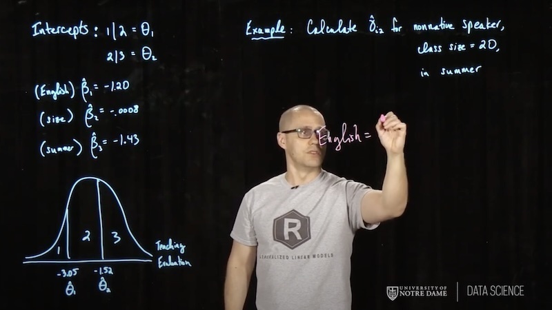 a man writes on a lightboard, which is essentially like a see-through white board or chalk board that allows the person writing to face their class as they talk