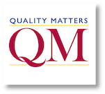 Quality Matters logo with large red "QM" and the tagline "Quality Matters" in blue.