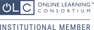 Online Learning Consortium logo, which includes a rectangle with the OLC acronym, where the O is styled like the power button on an electronic device. The phrase "Institutional Member" is displayed below the logo.